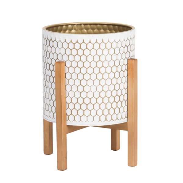 Honeycomb Modern Planter With Kinsley Base - Image 3