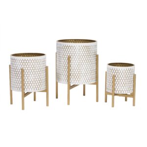 Honeycomb Modern Planter With Loki Gold Base