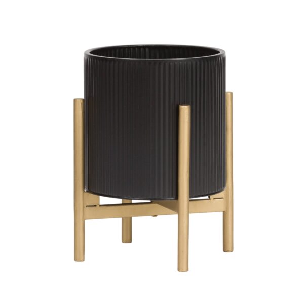 Everett Modern Planter With Loki Gold Base - Image 4