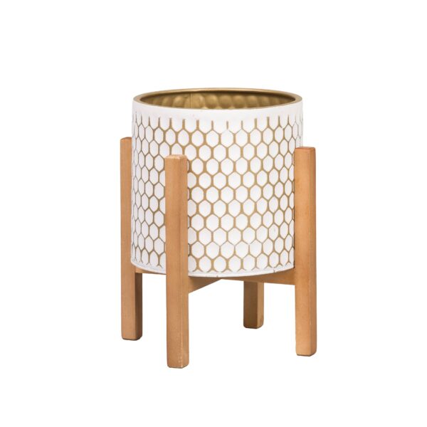 Honeycomb Modern Planter With Kinsley Base - Image 4