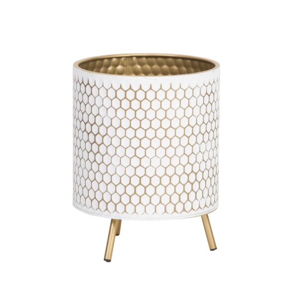 Honeycomb Modern Planter With Nyra Gold Base - Image 3
