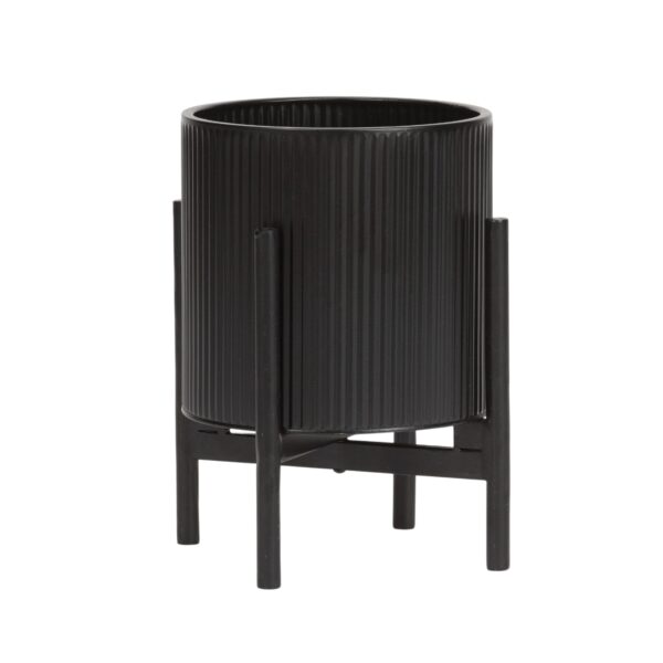 Everett Modern Planter With Loki Black Base - Image 4