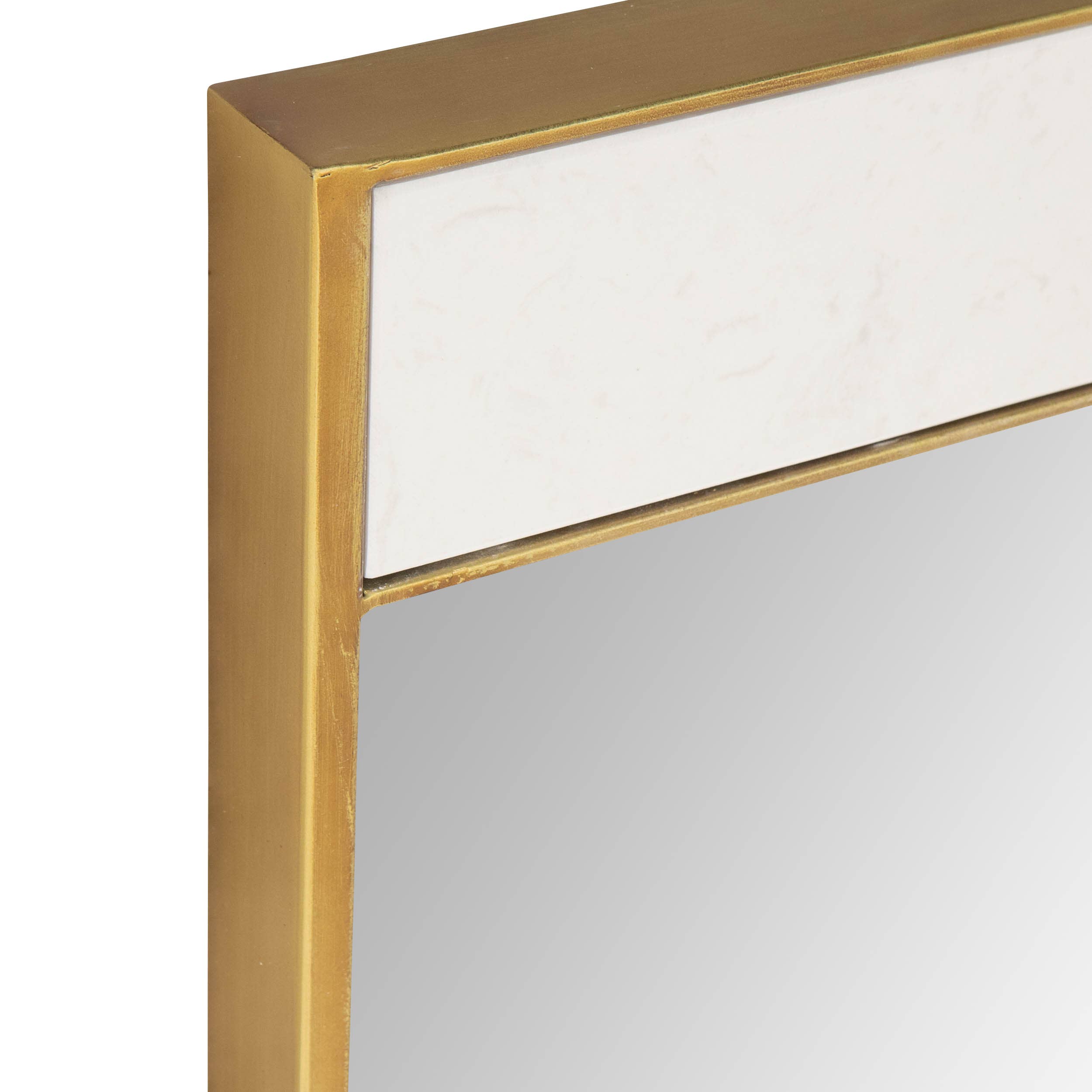 Lina Modern Floor Mirror Gold with Marble - Image 4