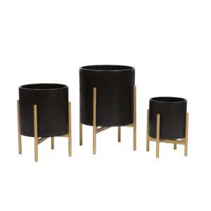 Everett Modern Planter With Loki Gold Base
