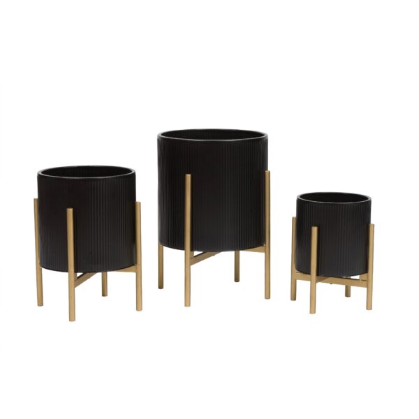Everett Modern Planter With Loki Gold Base