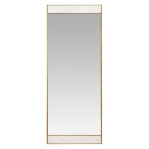 Lina Modern Floor Mirror Gold with Marble