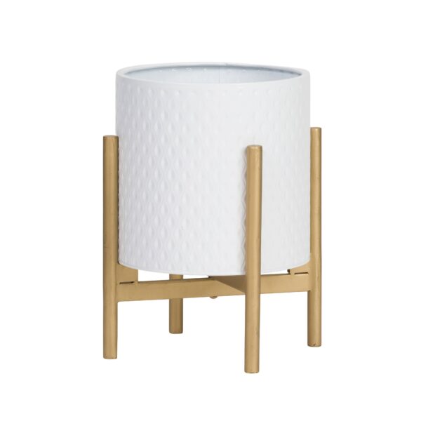Claire Modern Planter With Loki Gold Base - Image 4