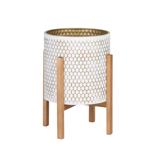 Honeycomb Modern Planter With Kinsley Base - Image 2