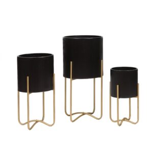 Everett Modern Planter With Ambrose Gold Base