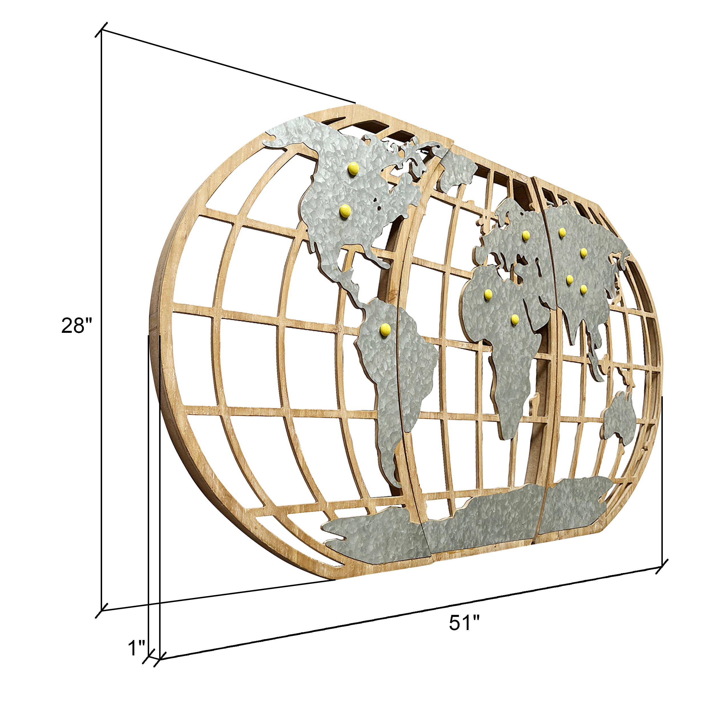 Marquett Wall Map Decor (Set of 3) - 28"H x 51"W - Image 5