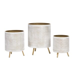 Honeycomb Modern Planter With Nyra Gold Base