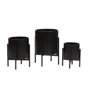 Everett Modern Planter With Loki Black Base
